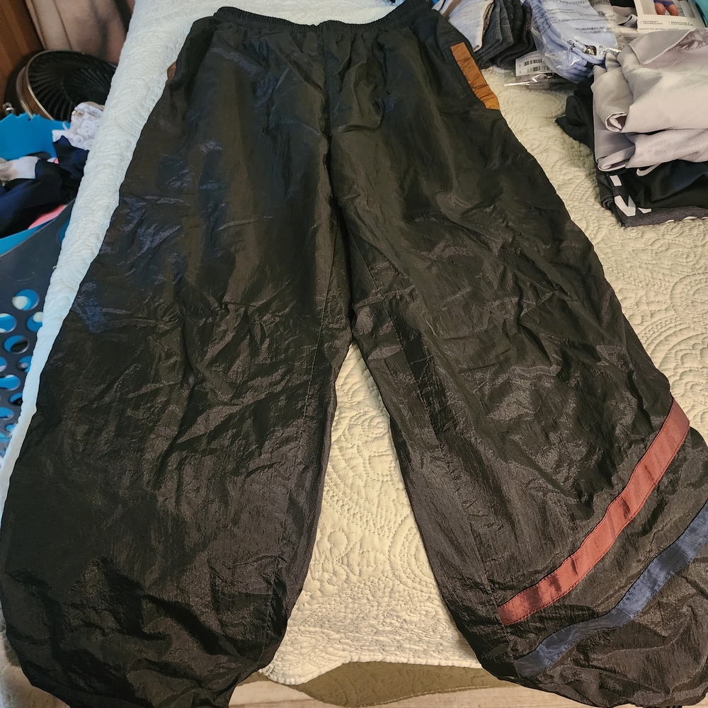 Women's Black Track Pants with Contrast Trim